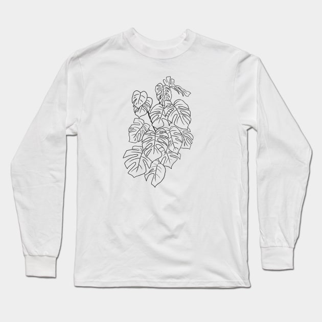 Monstera Long Sleeve T-Shirt by nicholashugginsdesign